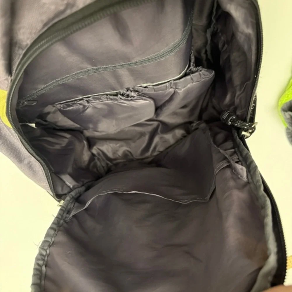 Eddie Bauer‎ Daypack Grey Black Ripstop Nylon Insulated Pocket Backpack Large